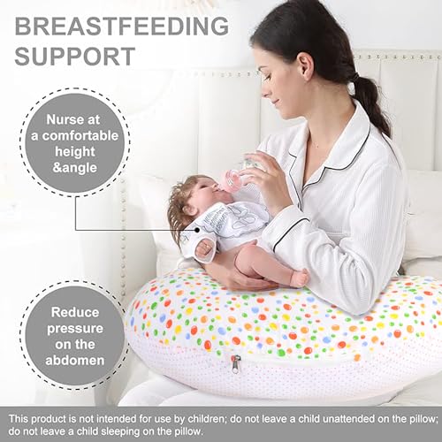 Image of VParents Multipurpose Baby Feeding Nursing Cum Maternity Pillow for New Born Cotton, Recommended for Maternity, Nursing, Medical Bluebell (Green) 110254