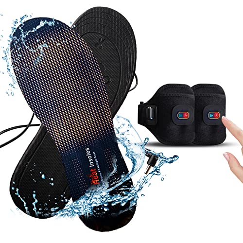 Heated Insole,Refial Electric Heated Insole with Battery and Battery Case Belt, Warm and Cold Insole, Three Sizes for Cutting Insoles M