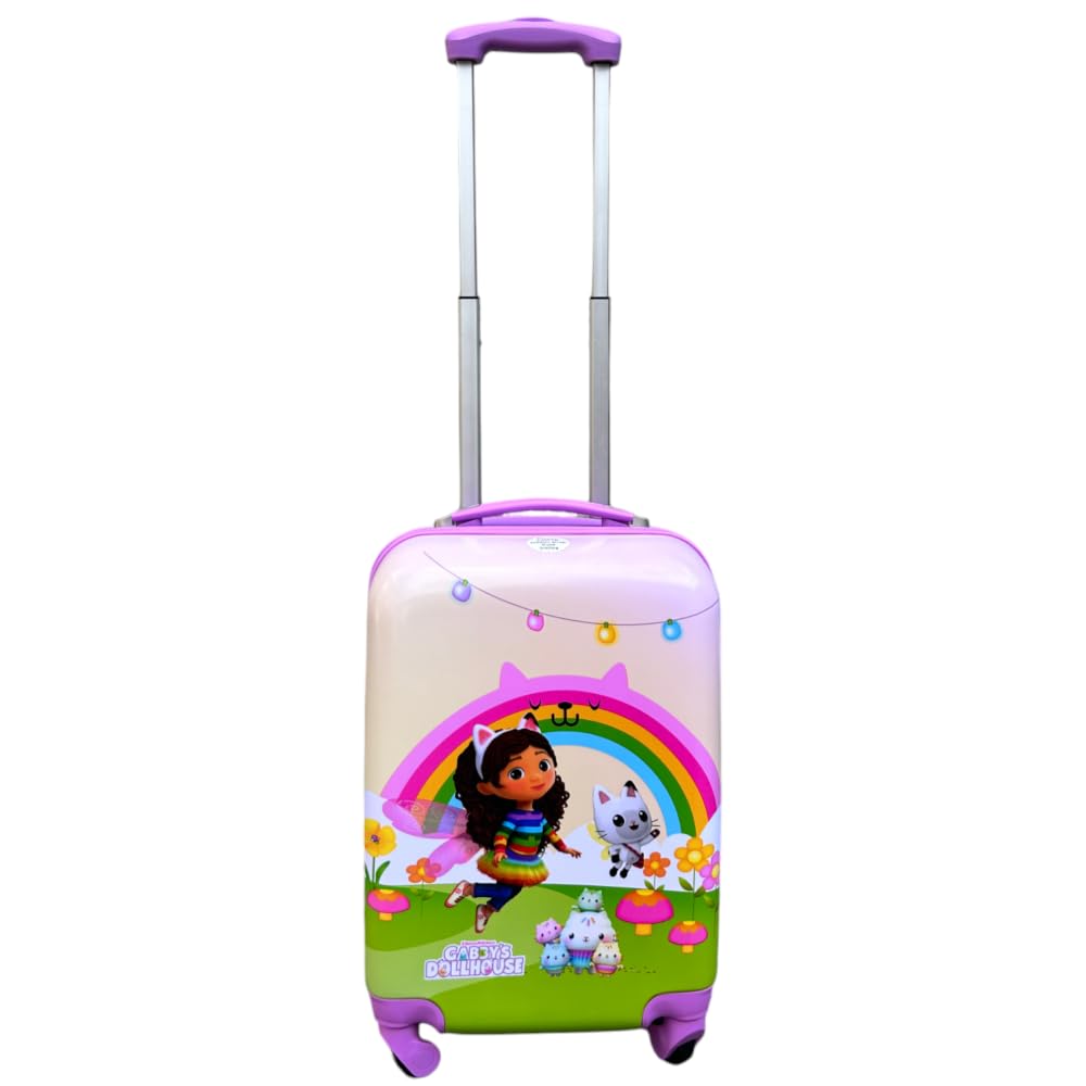 CARTOON Trolley da viaggio in ABS Gabby's Dollhouse per bambini valigia 50 x 33 x 20 cm con quattro ruote e manico allungabile