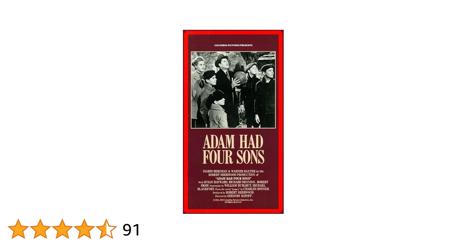 Amazon.com: Adam Had Four Sons : Ingrid Bergman, Warner