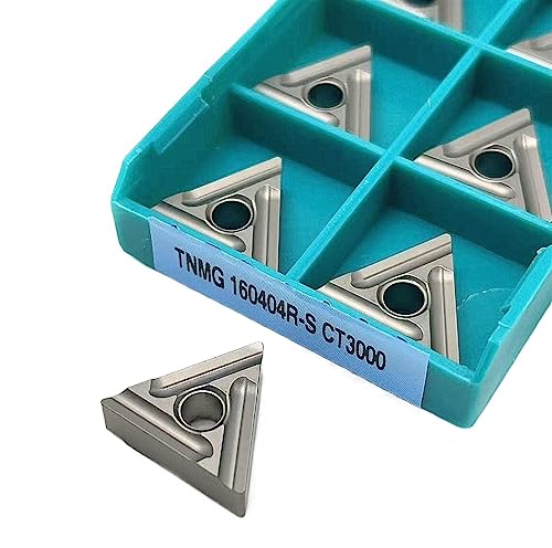 Indexable Lathe Carbide Insert 10PCS TNMG160404R TNMG160408R-S CT3000 Carbide External Turning Tool CNC Lathe Tool Cutting Turning Tool(TNMG160404R-S CT3000)
