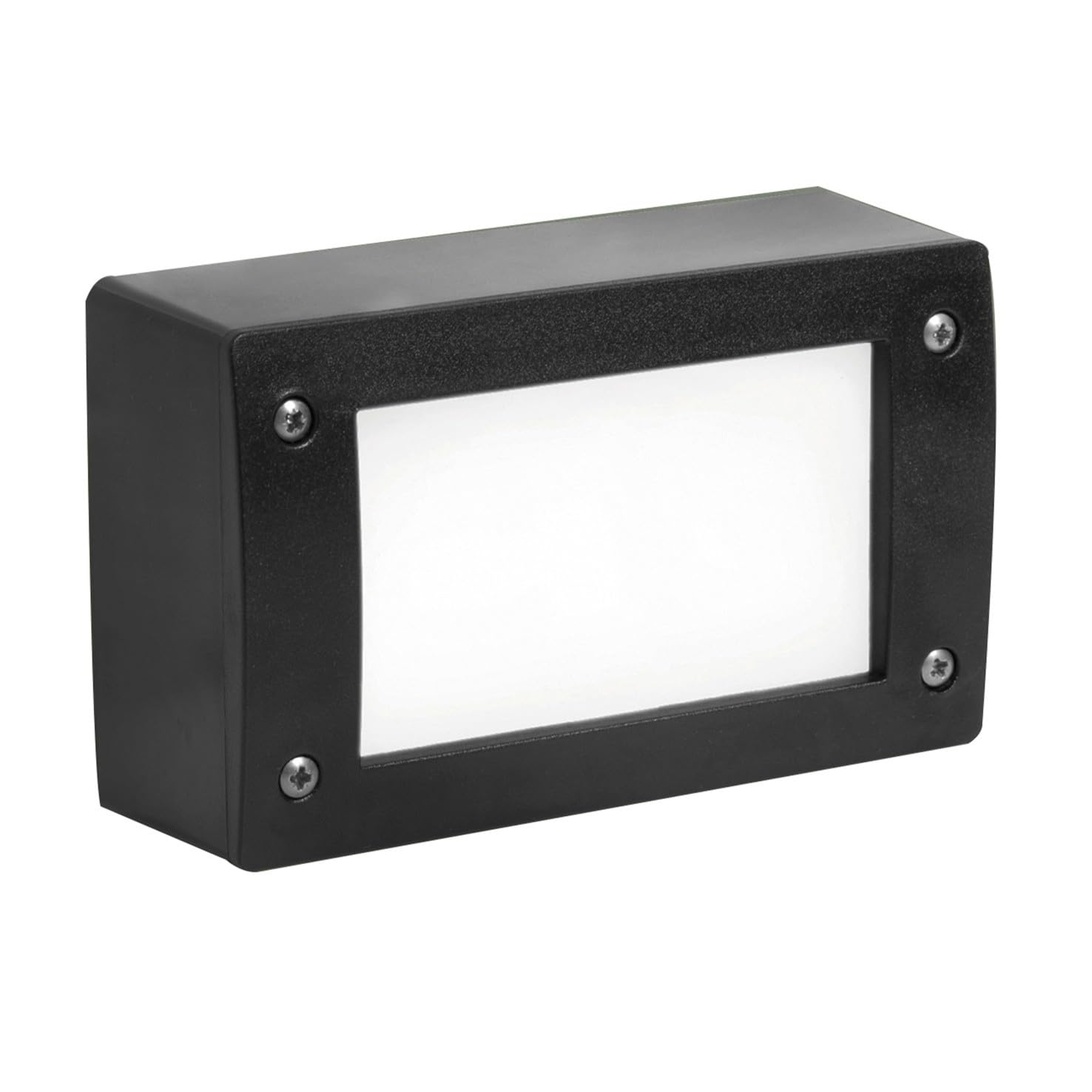Aplique rectangular pared DEVON GX53 negro para terrazas modernas