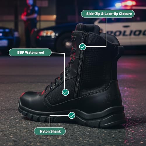 Image of Danner mens Lookout Side-zip 8 inch BlackMilitary & Tactical Boot