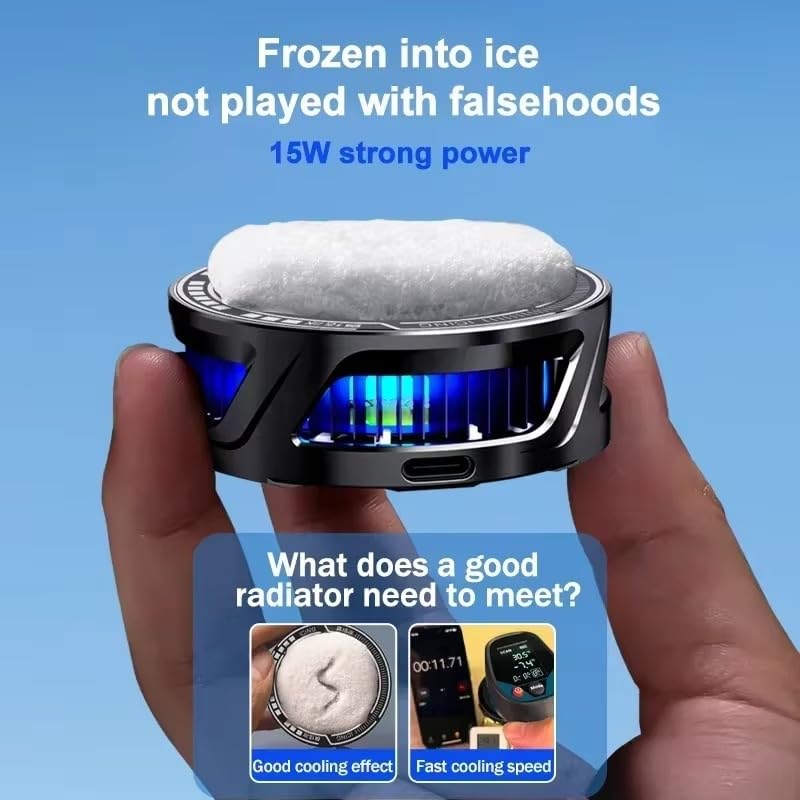 Image of BKN SL-25 Ultra Fast -15 degree Cooling Mobile AC Fan Magnetic Radiator | 2 Gears Cooling with Back Clip USB Powered Fan Cooling Radiator Game Cooler for Mobile Phone Gaming, Live Streaming