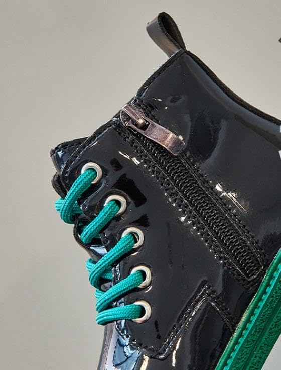 Girls colored Ankle Boots Side Zip Comfort Non-Slip Boot Lace Up Outdoor Combat Boot(Toddler/Little Kid/Big Kid)3