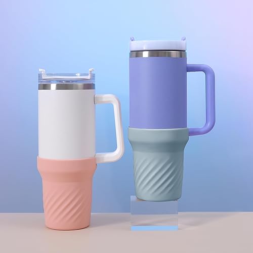 Miniatura 4 de Funda de silicona para Stanley Quencher de 40 onzas, funda protectora para Stanley Quencher H2.0 y Quencher Adventure Tumbler de 40 onzas, funda