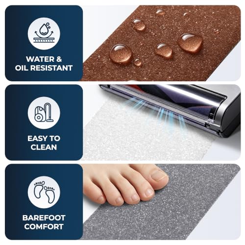 Image of Reniteco Anti Slip Tape 3PC, 2 inch x 16.5Ft Heavy Duty Grip Tape, High Adhesion & Waterproof, No Residue, for Outdoor Stairs, Tile, Shower, Bathtub - Extra Grip Safety Tape (Grey, Clear, Coffee)