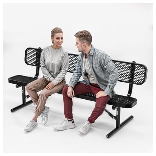 Heavy-Duty Outdoor Metal Bench for Comfort
