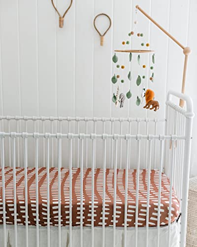 Image of Crib Sheets Neutral - Fitted Baby Crib Sheets Bed for Girl Boy - 2 Pack Standard & Toddler Mattress (Safari Adventure) - Buttery Soft Organic Cotton Blend