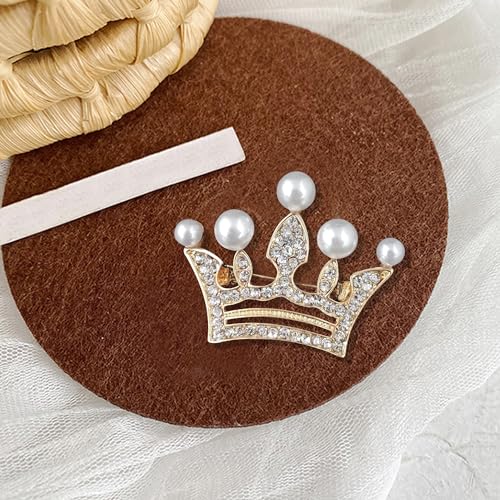 Image of GBAHFY Crystal Rhinestone Princess Queen Crown Brooch Pin for Women - Tiara for Wedding Party Banquet Birthday