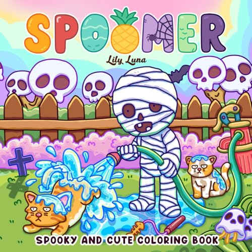 Spoomer: Coloring Book for Adults and Teens Featuring Super Cute Spooky Friends in Comfy Summer Moments for Relaxation and Stress Relief image 2