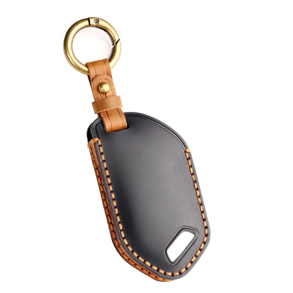 BDKMMS Key Fob Cover, Protective Remote Key Pouch Leather Car Smart Key Case with Key Ring