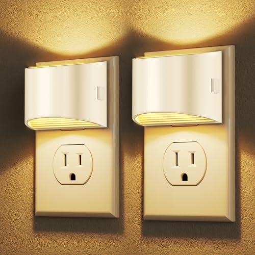 Image of DORESshop LED Night Light[2 Pack], Night Lights Plug into Wall, 3 Level Brightness Adjustable Plug in Night Light, Dusk to Dawn Sensor Nightlights for Adults,Bedroom,Bathroom,Hallway, 3000K Warm White