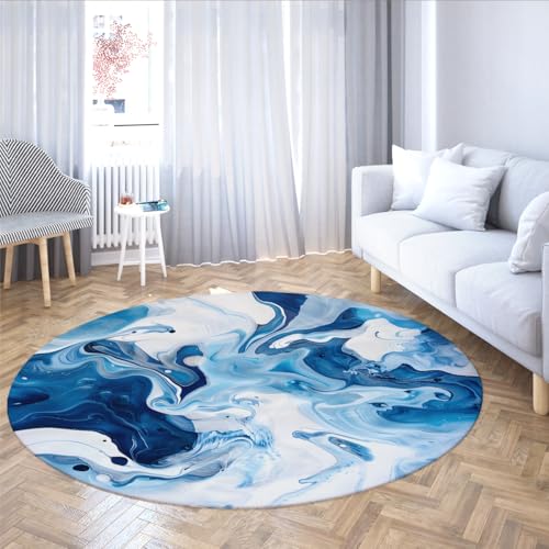 Tapis rond en marbre au design abstrait chic pour intérieur élégant - 2