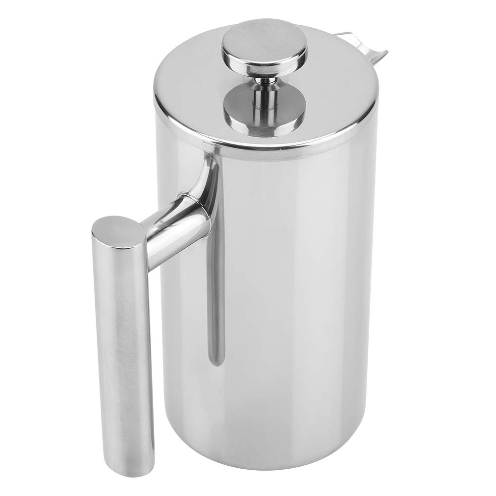 Cafetera de Acero Inoxidable de Doble Pared, Prensa Francesa, Tetera con Filtro(1000ML)