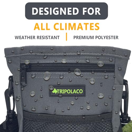 TRIPOLACO Leckerlitasche für Hunde – Magnetischer Leckerlibeutel für Hunde mit Mehreren Taschen, Kotbeutelspender & Handyfach, 3 Tragevarianten - Idealer Futterbeutel Hundetraining & Spaziergänge