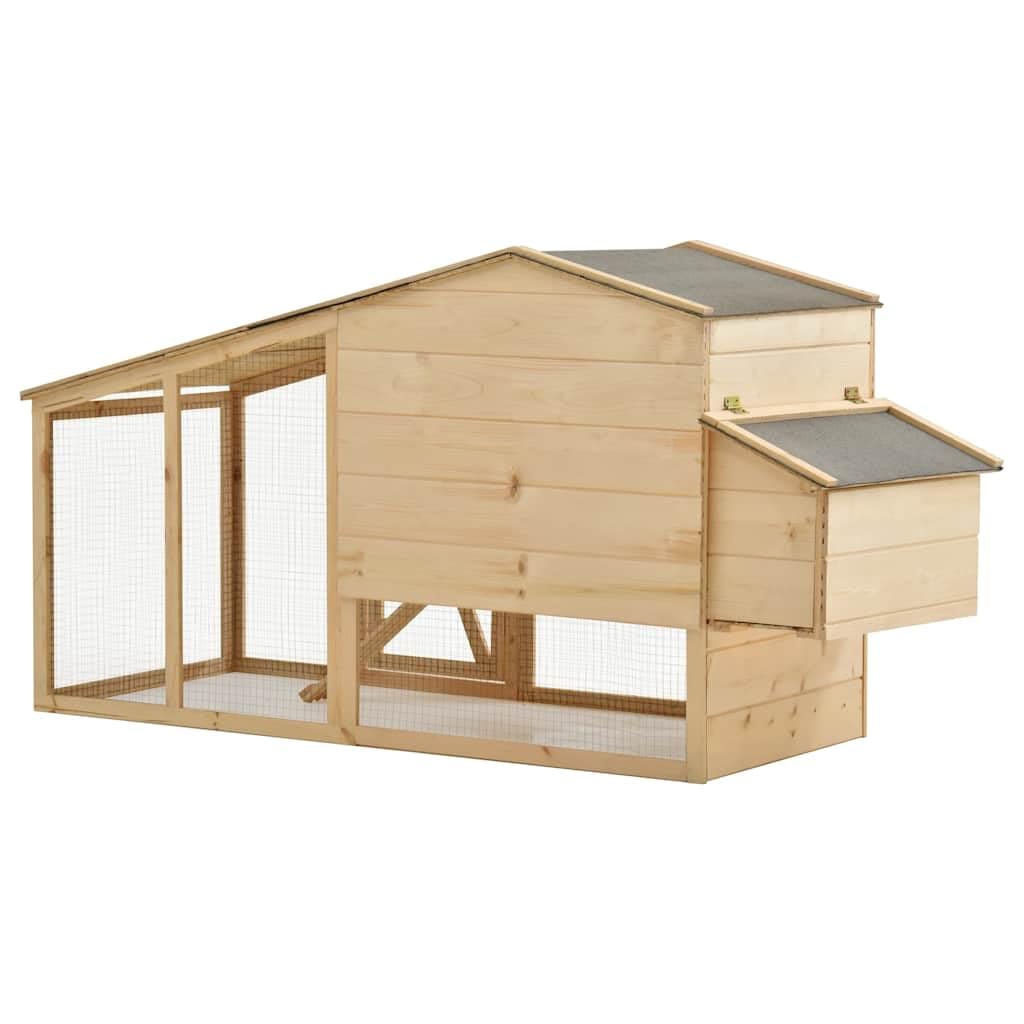 Jaula para gallinas, madera maciza de pino, 178 x 67 x 92 cm, jaula para gallinas, conejos, gansos, palomas y codornices