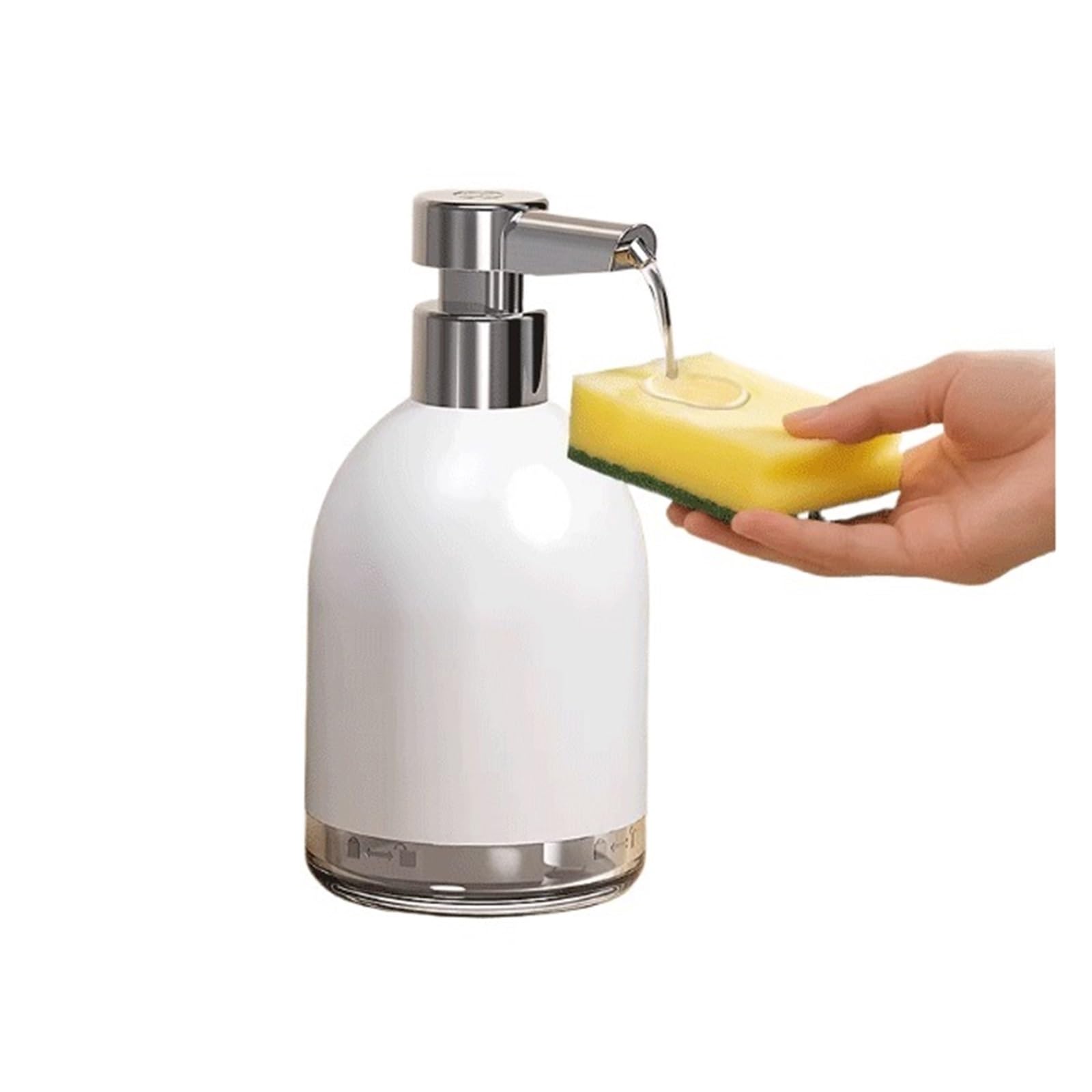 distributore di sapone Un dispenser di sapone in lega alluminio in bianco e nero elegante versatile, perfetto for bagni cucine(Bianco)