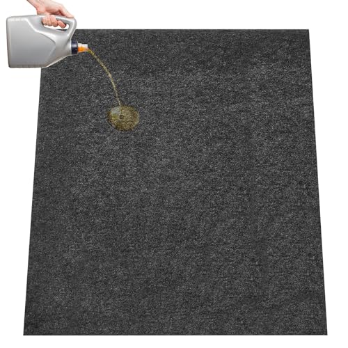 Datanly 1 Pcs 29 x 36 Inch Garage Floor Mat Oil Spill Mat Oil Absorbent Pads Reusable Washable Waterproof Backing Contains Liquids Protects Garage Floor or Driveway Surface Black