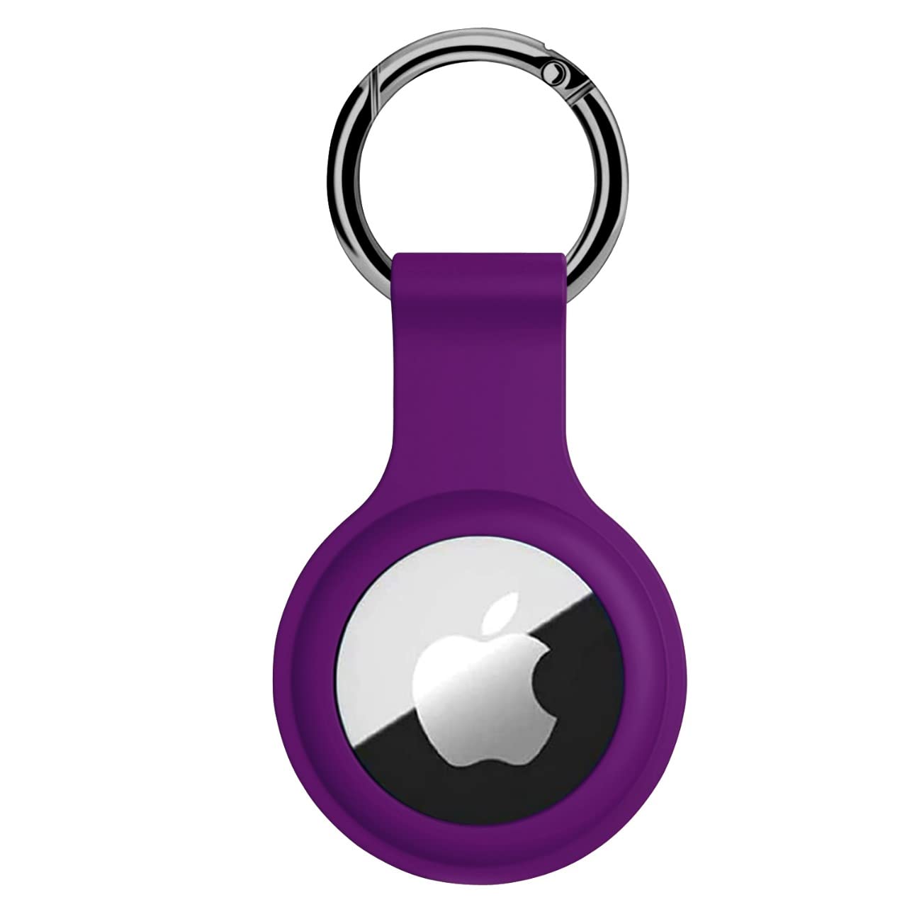 Airtag Silicone Case Protective Cover for Airtag Case Locator Tracker Anti-Lost Device Keychain Protection (Dark Purple)-image-33