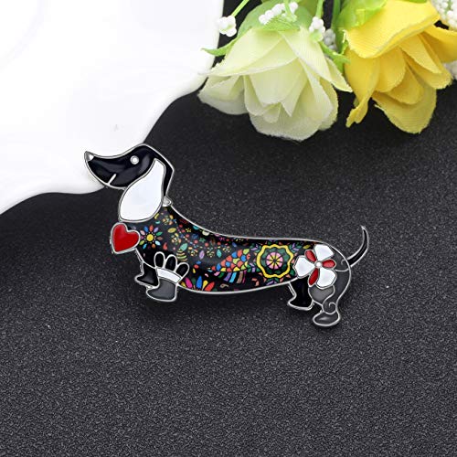 DUOWEI Enamel Rhinestone Dachshund Dog Brooch Pins Dachshund Pet Jewelry Gifts Clothes Scarf Lapel Decoration4