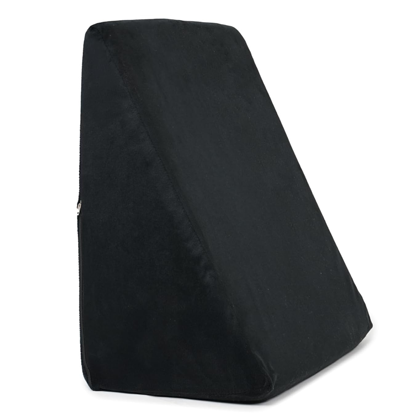 Amazon Basics Memory Foam Orthopedic Wedge Pillow |For Neck, Back Support, Cervical Pain, Acid Reflux, Snoring, GERD, Leg Elevation, Pregnancy -Ultra Soft Washable Velvet Cover -Black, 25 x 44 x 45 CM