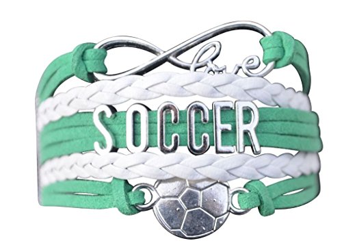 Soccer Charm Bracelet - Infinity Love Adjustable Charm Bracelet with Soccer Charm for Soccer Players and Teams Soccer Charm Bracelet - Infinity Love Adjustable Charm Bracelet with Soccer Charm for Soccer Players and Teams