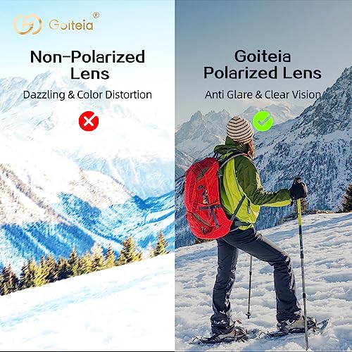 Image of Goiteia Polarized Flip up Clip on Sunglasses over Prescription Glasses for Men Women-Upgraded No Blue Glare