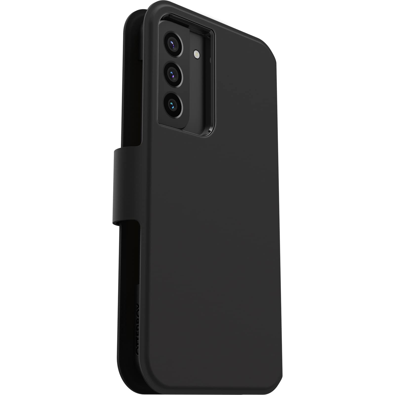 OtterBox Cover per Samsung Galaxy S22+ Strada Via, resistente a shock e cadute, folio sottile, morbido al tatto con slot carta di credito, testato 2x vs norme MIL-STD 810G, Nero
