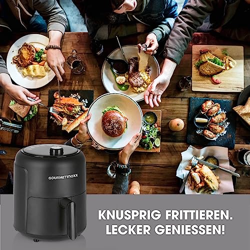 GOURMETmaxx Heißluftfritteuse 2,3L | Airfryer mit 60 Minuten Timer und 9 Funktionen inkl. Vorheizen & Warmhalten | energiesparend & geruchsarm frittieren – nahezu ohne Öl | 1000 W – Bild 4