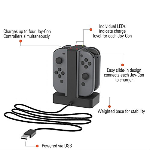 PowerA Joy-Con-Ladestation für Nintendo Switch, mit USB, Komaptibel mit Samsung Galaxy S10