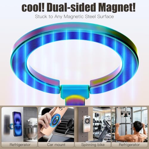 Image of Magnetic Phone Ring Grip for MagSafe Compatible with iPhone Samsung (Color) | Dual-Sided Magnetic Cell Phone Ring Stand Holder Compatible with iPhone 17 /16 /15 /14 /13 Pro Max Plus, and Magnet Car Mounts