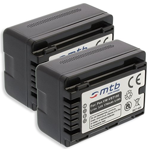 Baterías de repuesto VW-VBT190 para solucionar la falta de autonomía en Panasonic HC-V130 y V160