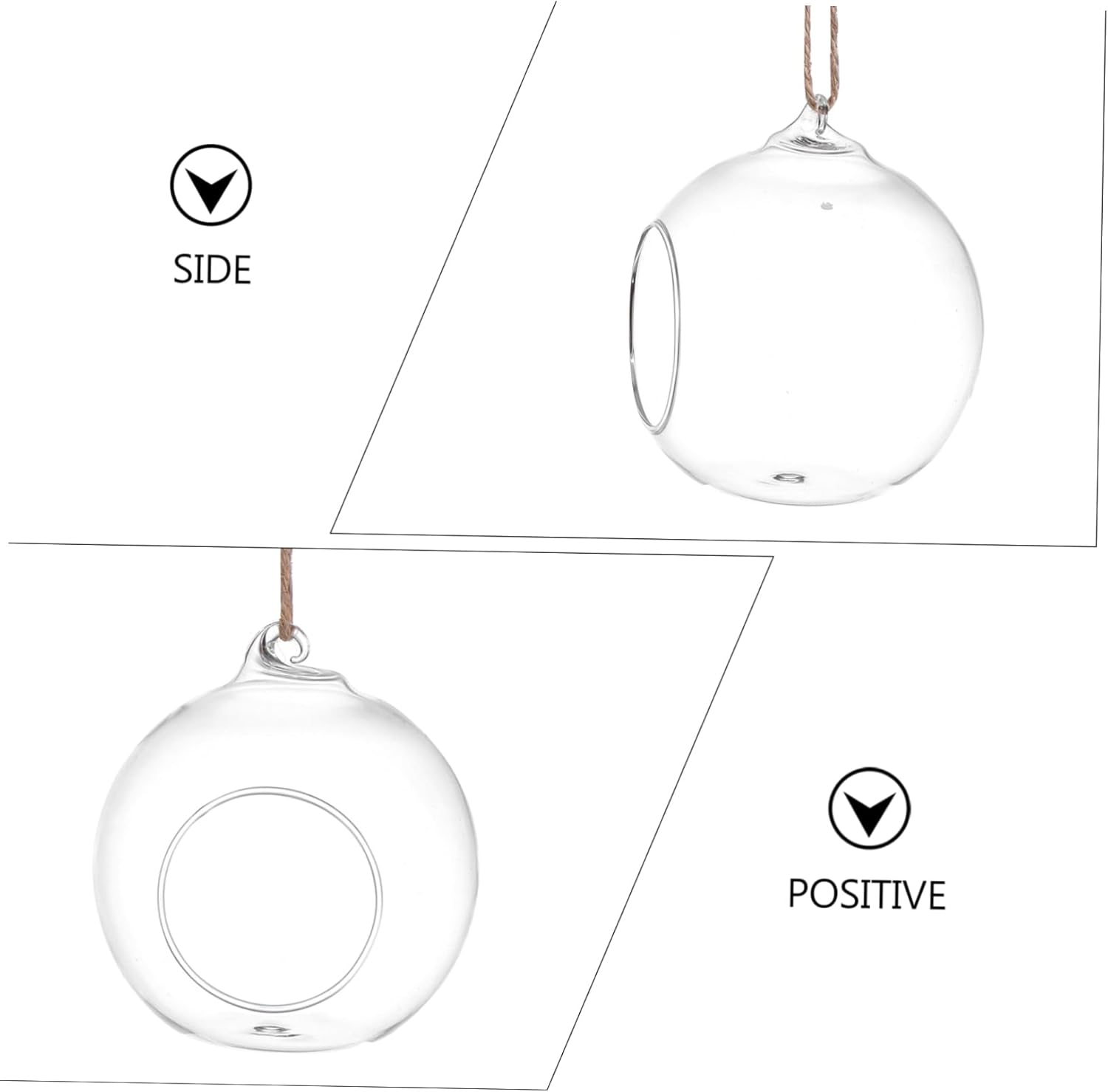 6pcs Glass Vase Terrarium Succulent Plant Holder Home Decor for Indoor Plants