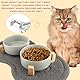 Hundenapf Keramik, 400ML Doppel Futternapf Hund, mit Bambus Ständer und Rutschfestem Matte, Keramik Futternapf Katze, Erhöhter Futternapf Set, Fressnapf Hund für Kleine Bis Mittlere Hunde (Grau)