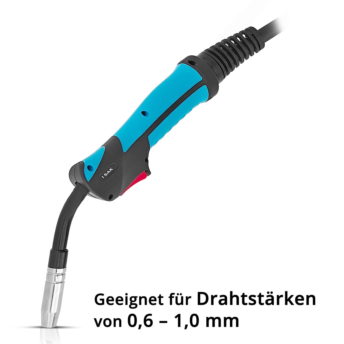 STAHLWERK AK15 Schweißbrenner inklusive 3 Meter Schlauchpaket – Profi-Schweißzubehör für MIG/MAG Schutzgas Schweißgeräte mit Eurozentralanschluss, luftgekühlte MIG/MAG-Schweißpistole 180 Ampere