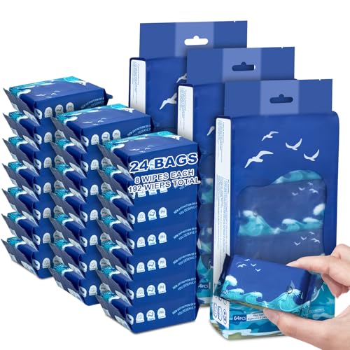 Image of 192 PCS Mini Travel Size Wet Wipes,Hand Wipes Travel Size for Adults,Kids | Small Unscented Hypoallergenic Wet Wipes Alcohol-Free for Sensitive Skin, Travel, Restaurants & Barbecue