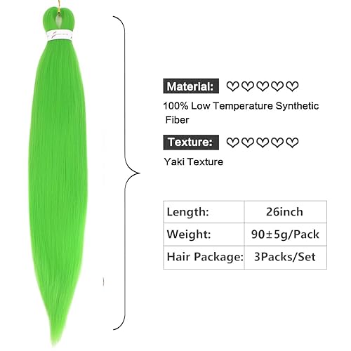 Miniatura 8 de Easy Braid - Cabello de trenzado azul preestirado de 26 pulgadas, paquete de 3 paquetes para trenzas de ganchillo con textura Yaki, ajuste al agua,