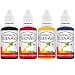 4 Color Airbrush Temporary Tattoo Ink Kit Black, Red, Blue, Yellow