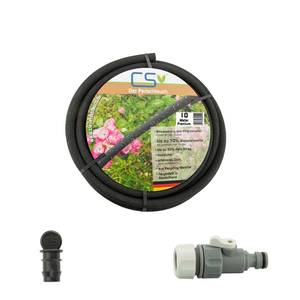 CS Perlschlauch Bewässerungssystem 50m - Wassersparend Für Garten & Rasen