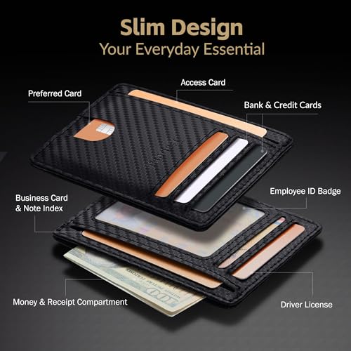 Espera Slim Minimalist Front Pocket Wallet for Men, RFID Blocking Credit Card Holder, Thin - image 4