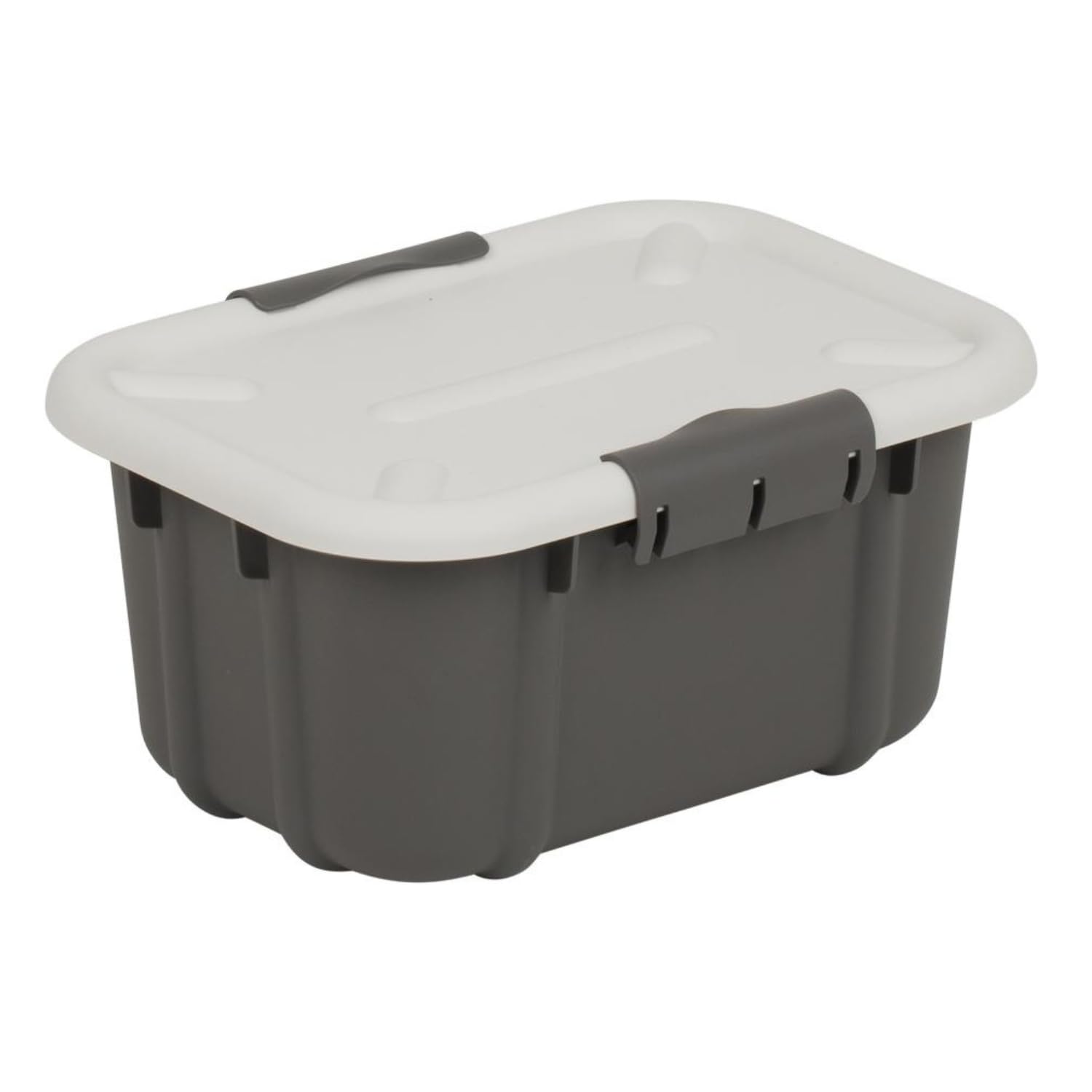 Storage Box with lid Clip Locking BPA Free Large Small Home Organizer Sorting (Dark Grey, 8L)