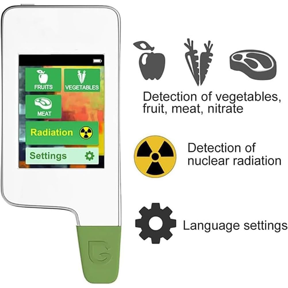 Probador de nitrato de alimentos, detector de residuos de pesticidas 6 en 1 for carnes, frutas y verduras, detector de alimentos, medidor de radiación for agua, for carnes frescas, frutas y verduras(B