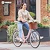 Viribus Beach Cruiser Bike for Women, Womens Bike 26 inch, Cruiser Bike with Basket, Step Through Bicycle for Short Women, 1 Speed Female Bicycles for City Commuter Vintage Pink #1