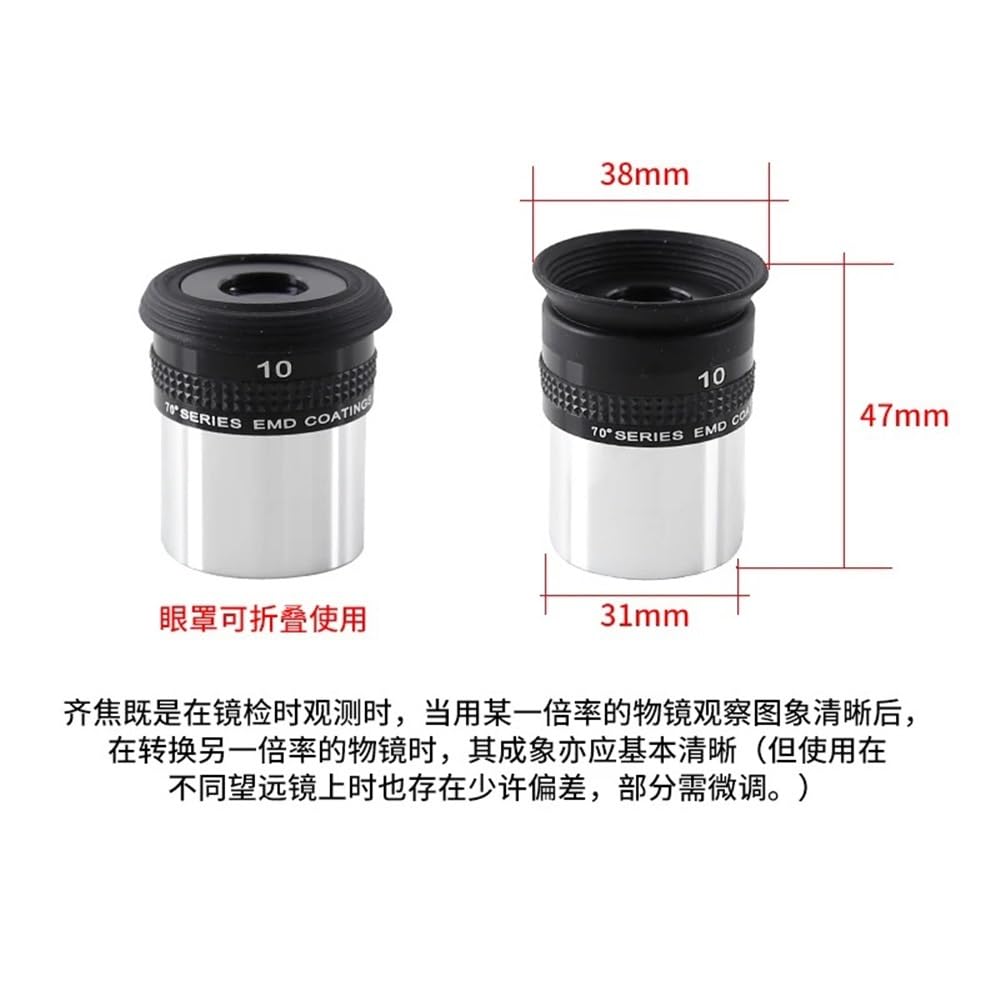 Accessoires pour télescopes Oculaire Ultra Grand Angle SWA10 mm à 70 degrés Accessoire for télescope de 1,25 Pouce Oculaire pour télescope