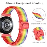 Vamyzji for Samsung Galaxy Watch 7 6 5 4 FE 40mm 44mm Strap, Soft Comfortable Braided Stretchy Nylon Galaxy Watch Straps for Samsung 6 Classic 4 Classic/5 Pro/Active 2 Women Men(Rainbow) - Image 2