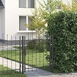 Homgoday Gartentor mit Schloss Grau 100 x 125 cm 125 x 100 cm Stahl Gartentor Metall Model42008898