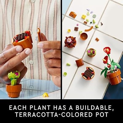 LEGO Botanicals Tiny Plants - Artificial, Fake Indoor Plant Building Set for Home, Kitchen, Desk Decoration, Adults Ages 18+ Gift for Birthdays - 10329