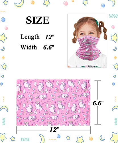 2 Pcs Kids Neck Gaiter Balaclava, Summer Face Cover Bandana, Mask Toddler Half Face Protective Reusable Infinity Scarf, Gifts for Girls Boys, Baby Headwear For Fishing,Hiking Mermaid