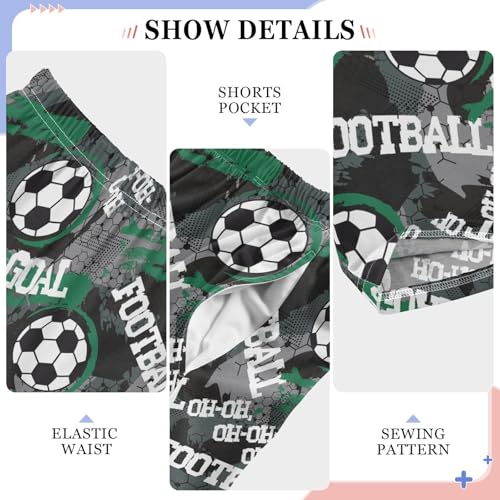 ZZXXB Football Goal Pattern Boys Long Pants Soft Trousers Elastic Waist Kids Lounge Bottoms with Pockets S-XL4
